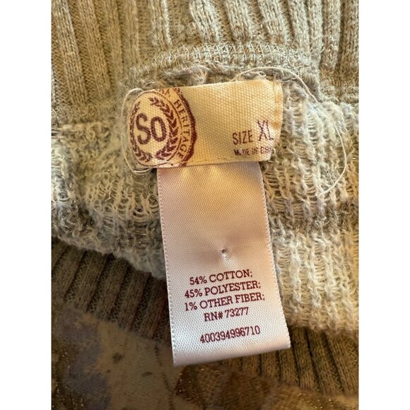 Womens SO Grey Chevron Patterned Lounge Pants Cotton/Polyester Blend XL - Picture 3 of 8